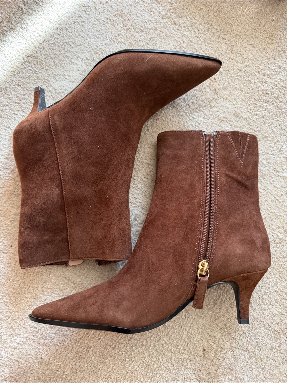 J.Crew Women’s Pointed-Toe Brown Suede Ankle Boots